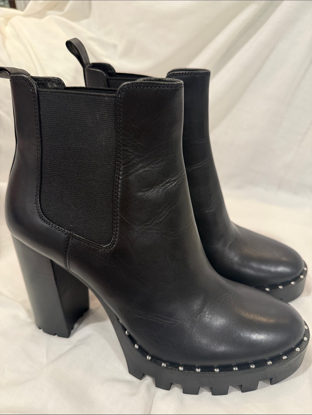 Antonio Melani Black Studded Platform Chelsea Boots - Women